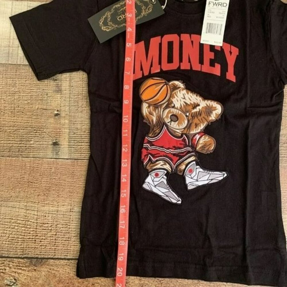 Fwrd Boy's T-Shirt Embroidered Baller Bear Money Nwt M (5) — image 6 of 6